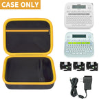 Open black and yellow P-touch label maker case with mesh pocket; case only