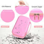 Open pink microphone organizer showing mesh pockets and molded dual-mic compartments; case only