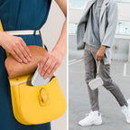 Person packing and carrying the white charging station case