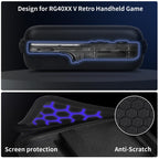 Black retro handheld console carrying case for RG40XX V protective molded shell and scratch-resistant lining detail