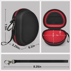 Black extra-large headphone case dimensions with removable 8.25-inch strap