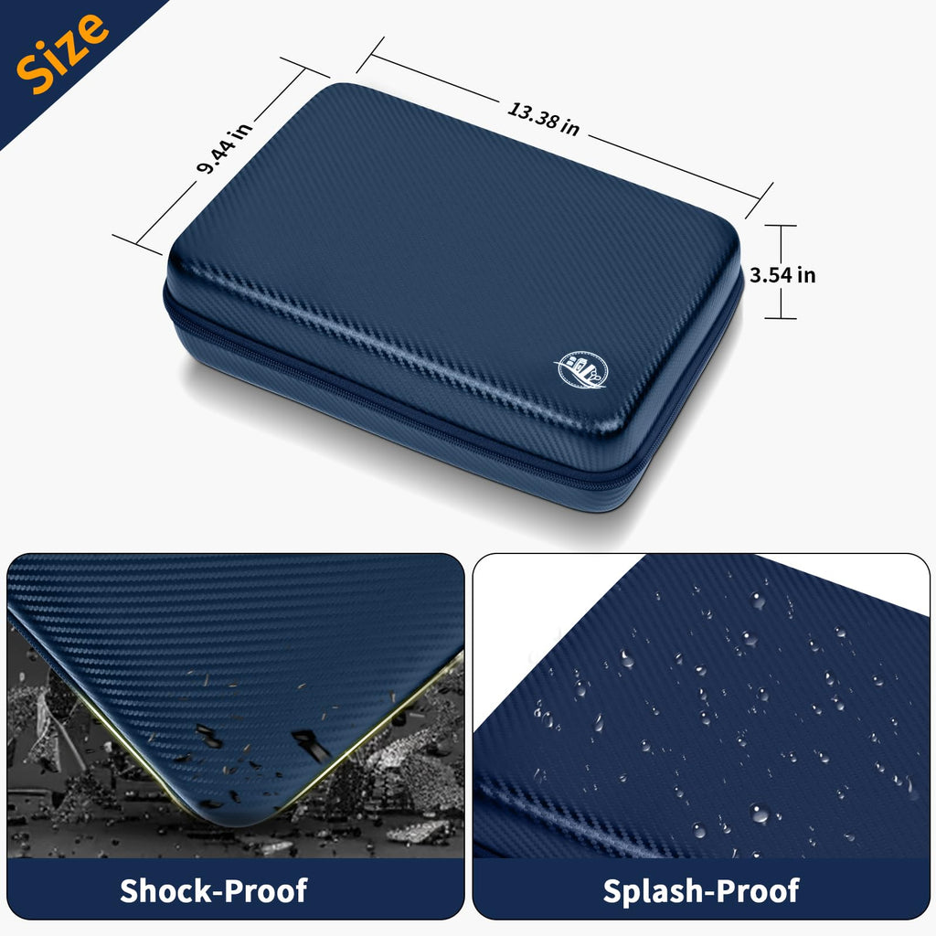 Blue professional clipper case dimensions with shockproof and splash-resistant hard shell