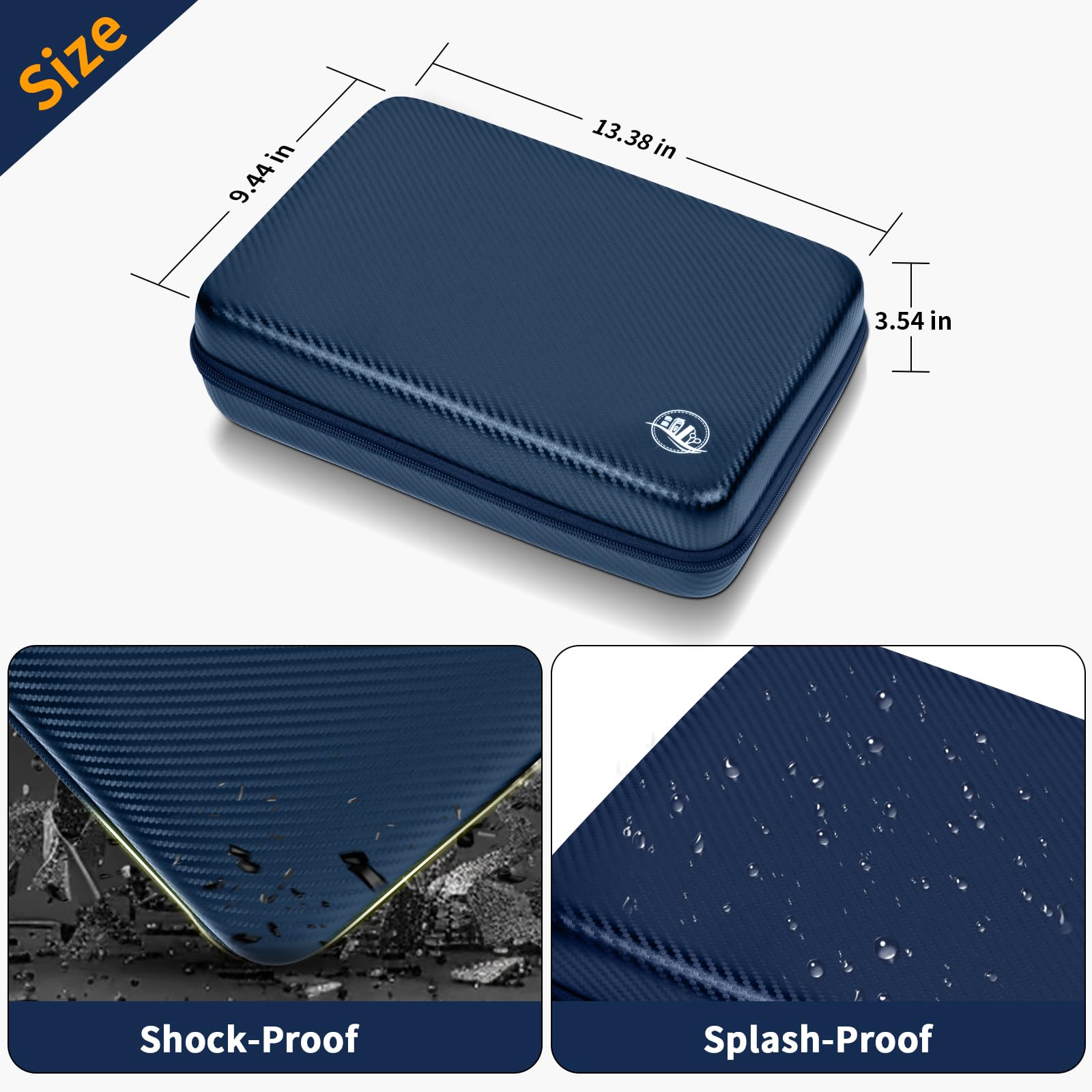 Blue professional clipper case dimensions with shockproof and splash-resistant hard shell