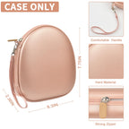 Rose gold hard-shell headphone case dimensions with handle and strong zipper; case only
