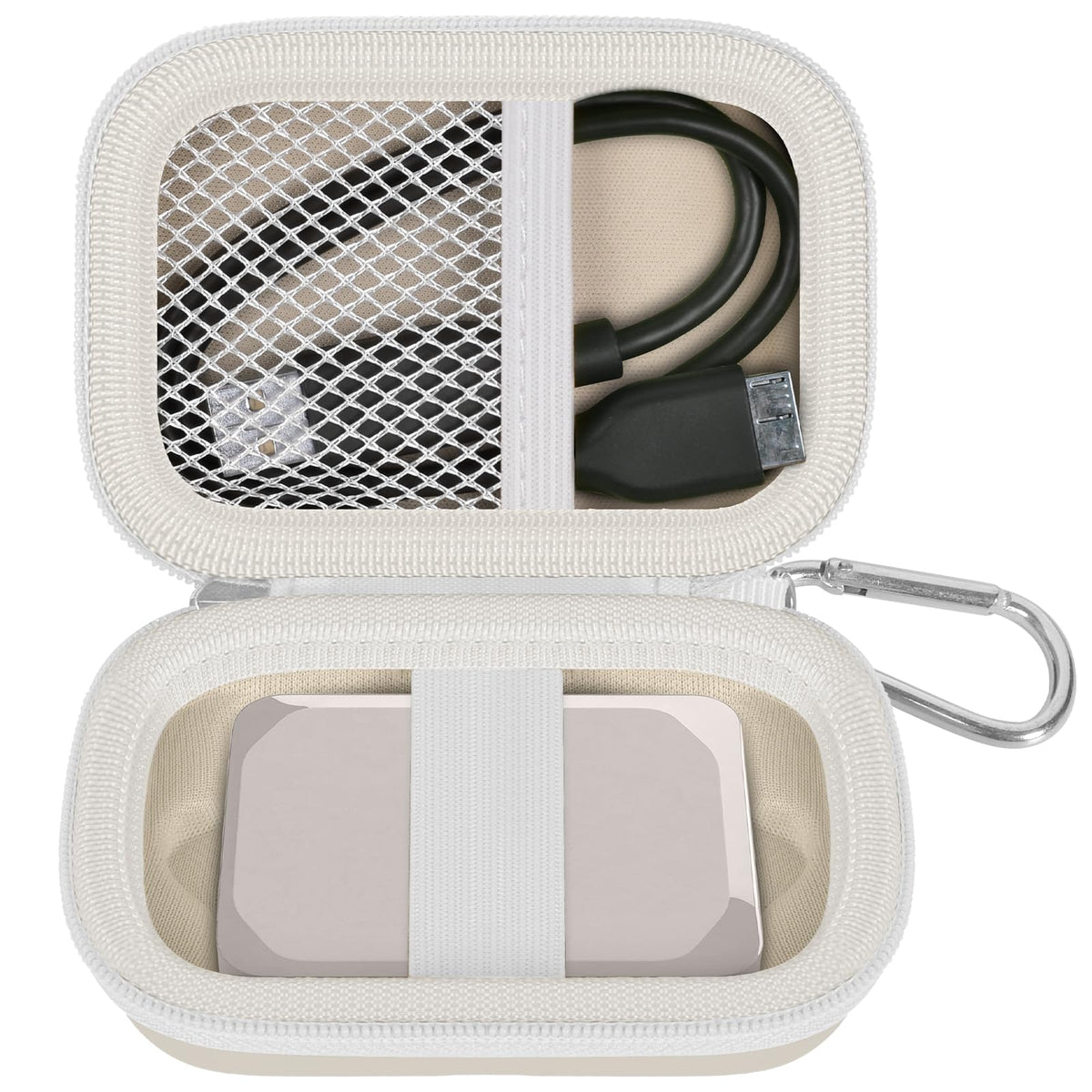 for Crucial X10 & X9 Pro Portable SSD Case – Beige – protective case product view