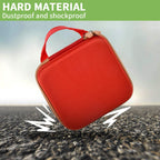Red NIIMBOT printer case demonstrating dustproof and shockproof hard-shell protection