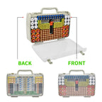 Clear gray 269-slot battery organizer case double-sided front and back storage layout