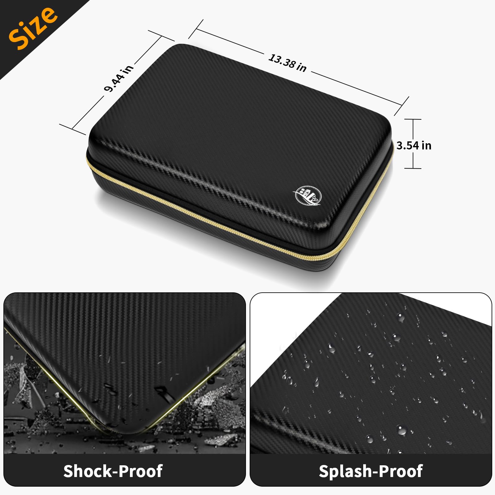 Black clipper case dimensions with shockproof and splash-resistant hard shell