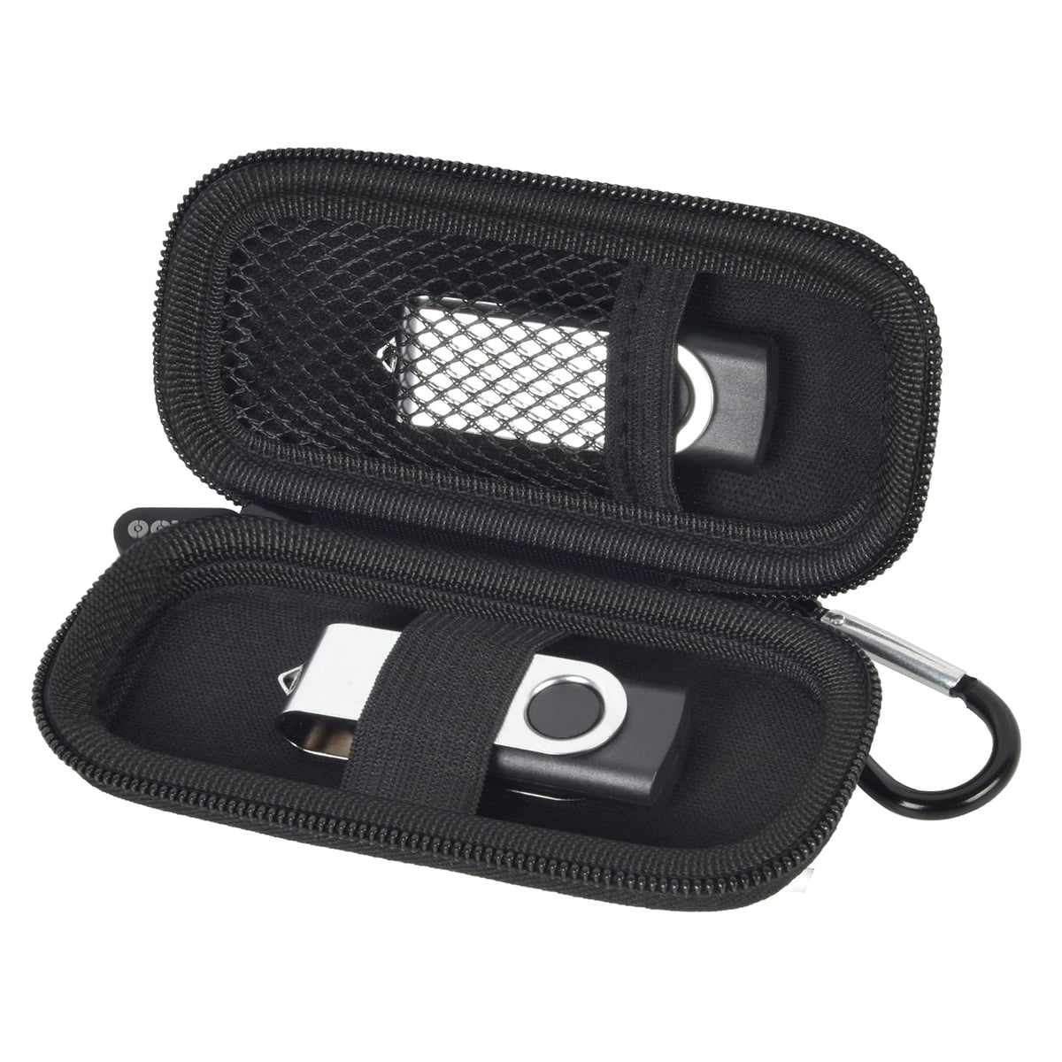 USB Flash Drive & SD Card Organizer | ALKOO – All Black – protective case product view