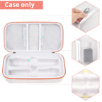 Open white and orange microphone organizer with mesh pockets and molded compartments; case only