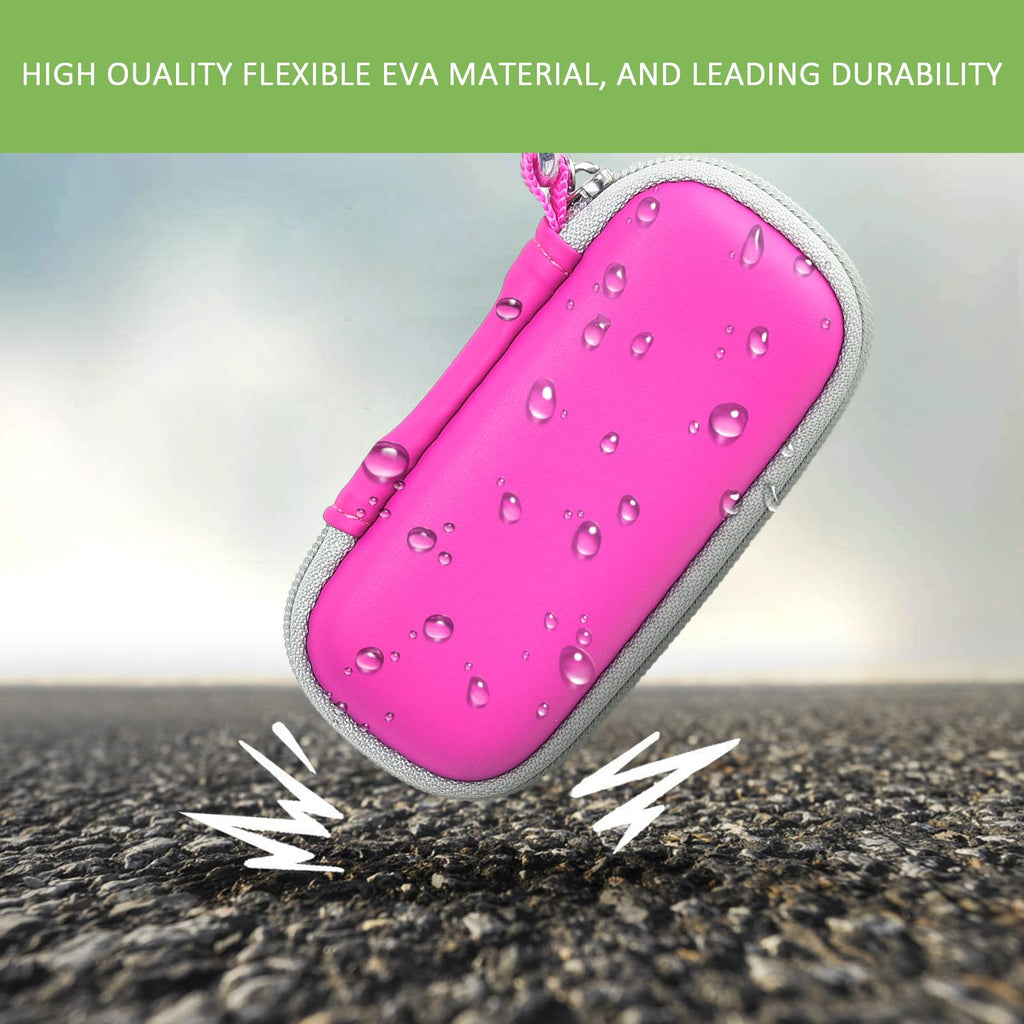Pink KardiaMobile case demonstrating flexible EVA impact and water-resistant protection