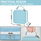 Light blue NIIMBOT label maker case dimensions with handle and dual zippers