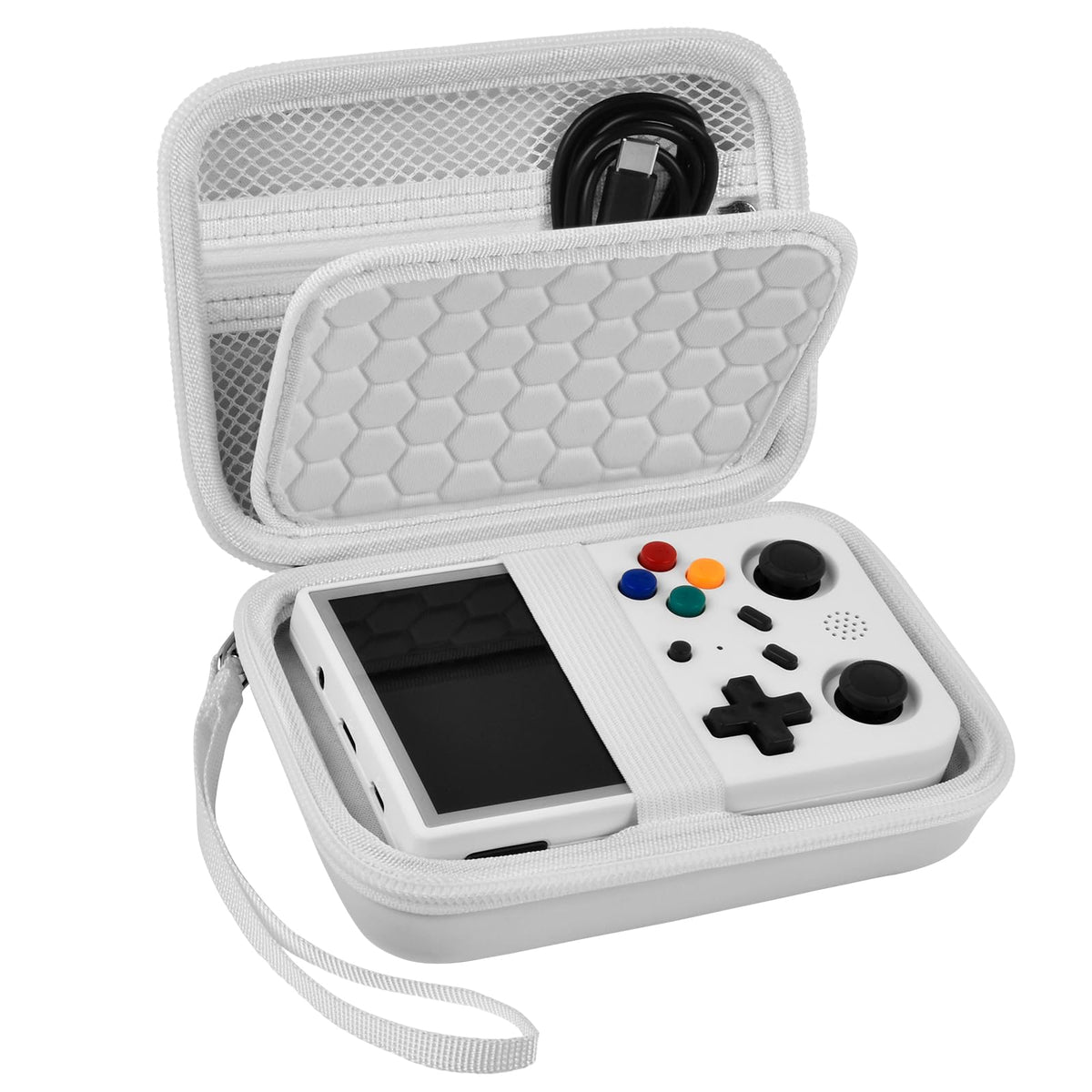 R36S & RG353V Handheld Console Case | ALKOO – White / White – protective case product view