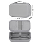 Light gray dual microphone case with EVA shell, portable handle, smooth zipper, and water-resistant protection