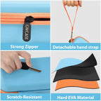 Blue 3D pen case with strong zipper, detachable strap, scratch-resistant shell, and hard EVA material