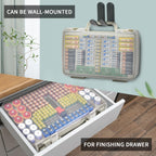 Clear gray 269-slot battery organizer case wall-mounted and drawer-storage options