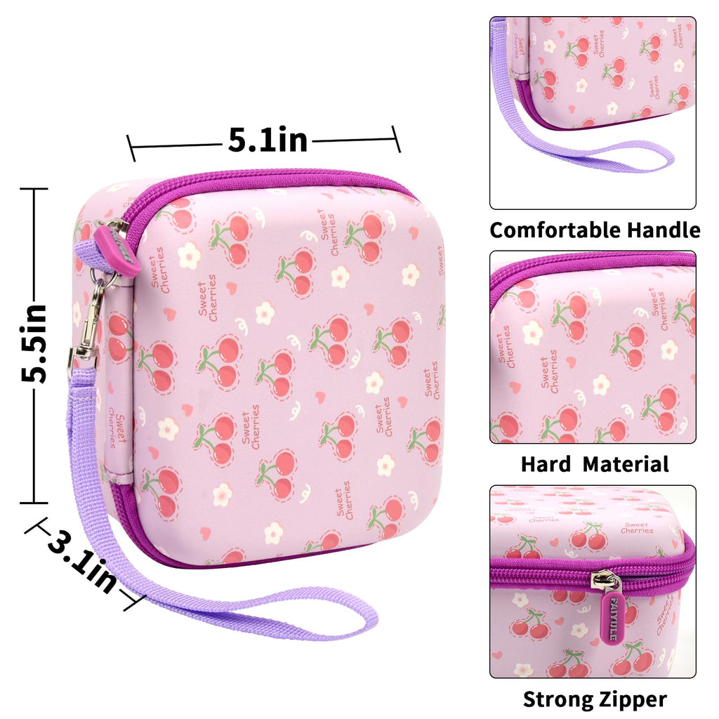 Floral pink kids instant print camera case dimensions and protective features overview