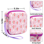 Floral pink kids instant print camera case dimensions and protective features overview