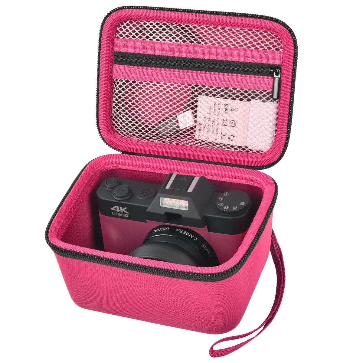 4K Vlogging Camera Travel Case | ALKOO – M / Rose Red – protective case product view