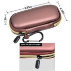 Rose gold KardiaMobile travel case dimensions with carabiner and durable zipper