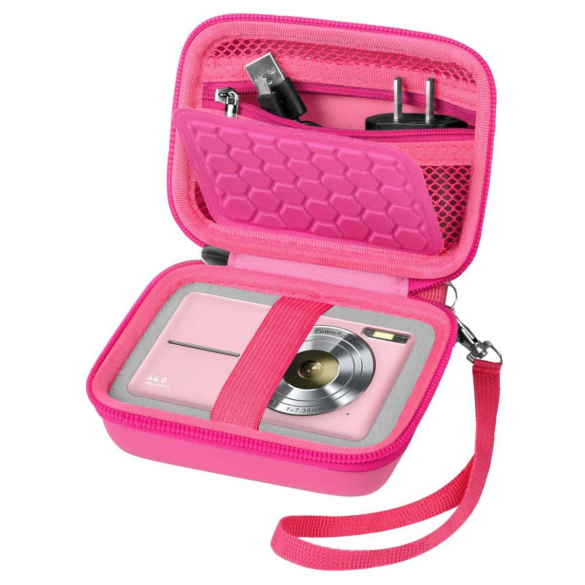 Camera Travel Case for Kodak, for Canon & for Sony – Bright Pink – protective case product view
