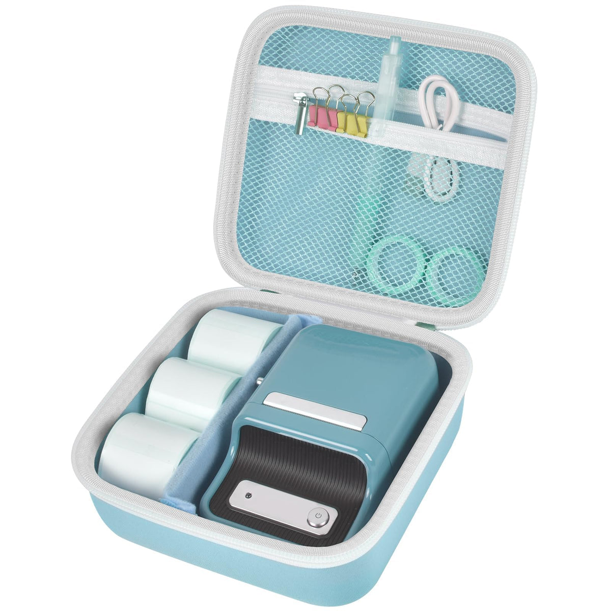 for NIIMBOT B21 Label Maker Travel Case | ALKOO – Blue – protective case product view