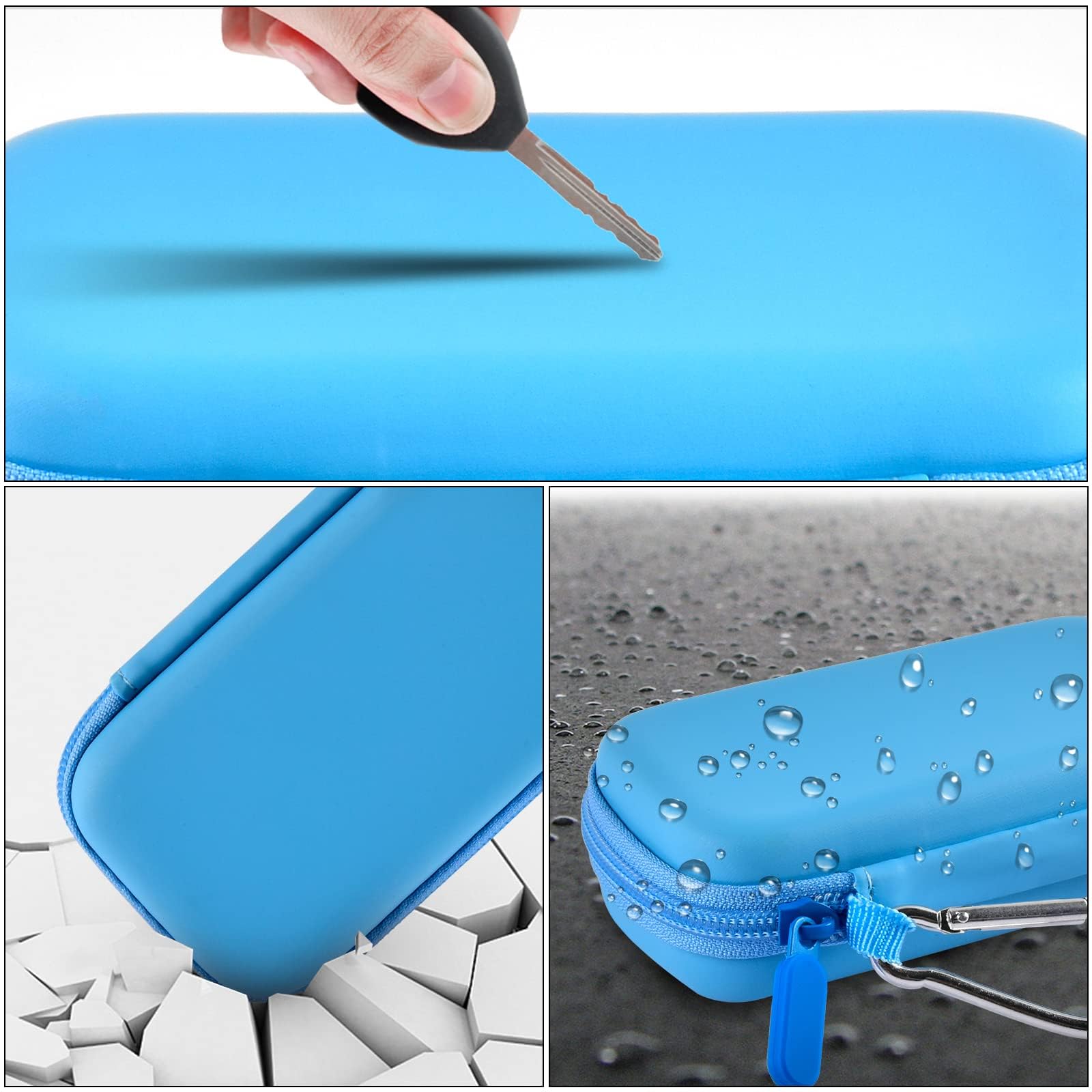 Bright blue music player case demonstrating scratch, impact, and water-resistant protection