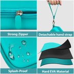 Teal 3D pen case with strong zipper, detachable strap, splash-resistant shell, and hard EVA material