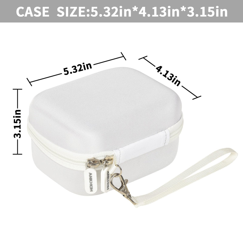 White mini printer case dimensions: 5.32 by 4.13 by 3.15 inches