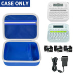 Open blue and white P-touch label maker case with mesh pocket; case only