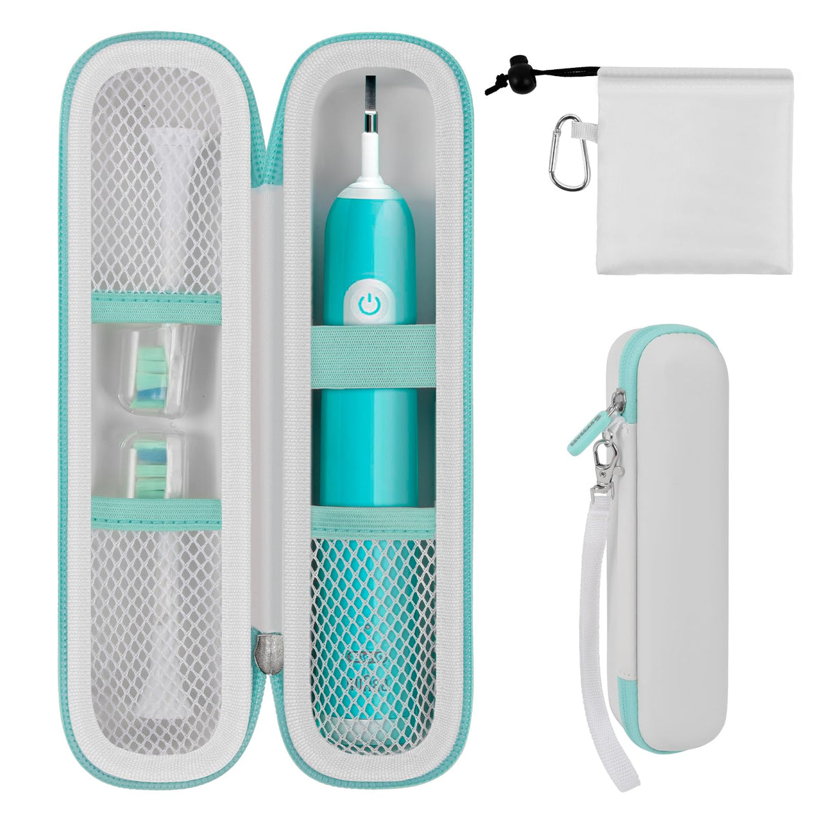 for Oral-B & Sonicare Toothbrush Travel Case – Compact Size / White – protective case product view
