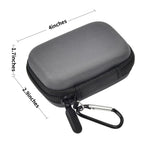 Gray portable SSD case dimensions with attached carabiner