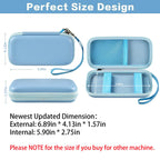 Blue power bank case dimensions with divided interior and detachable wrist strap