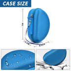 Blue headphone case dimensions with water-resistant and anti-fall protection