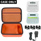 Open orange P-touch label maker case with mesh pocket; case only