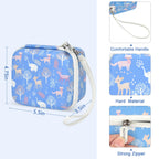 Blue kids instant print camera case dimensions and protective features overview