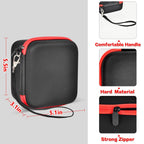 Black and red kids instant print camera case dimensions and protective features overview