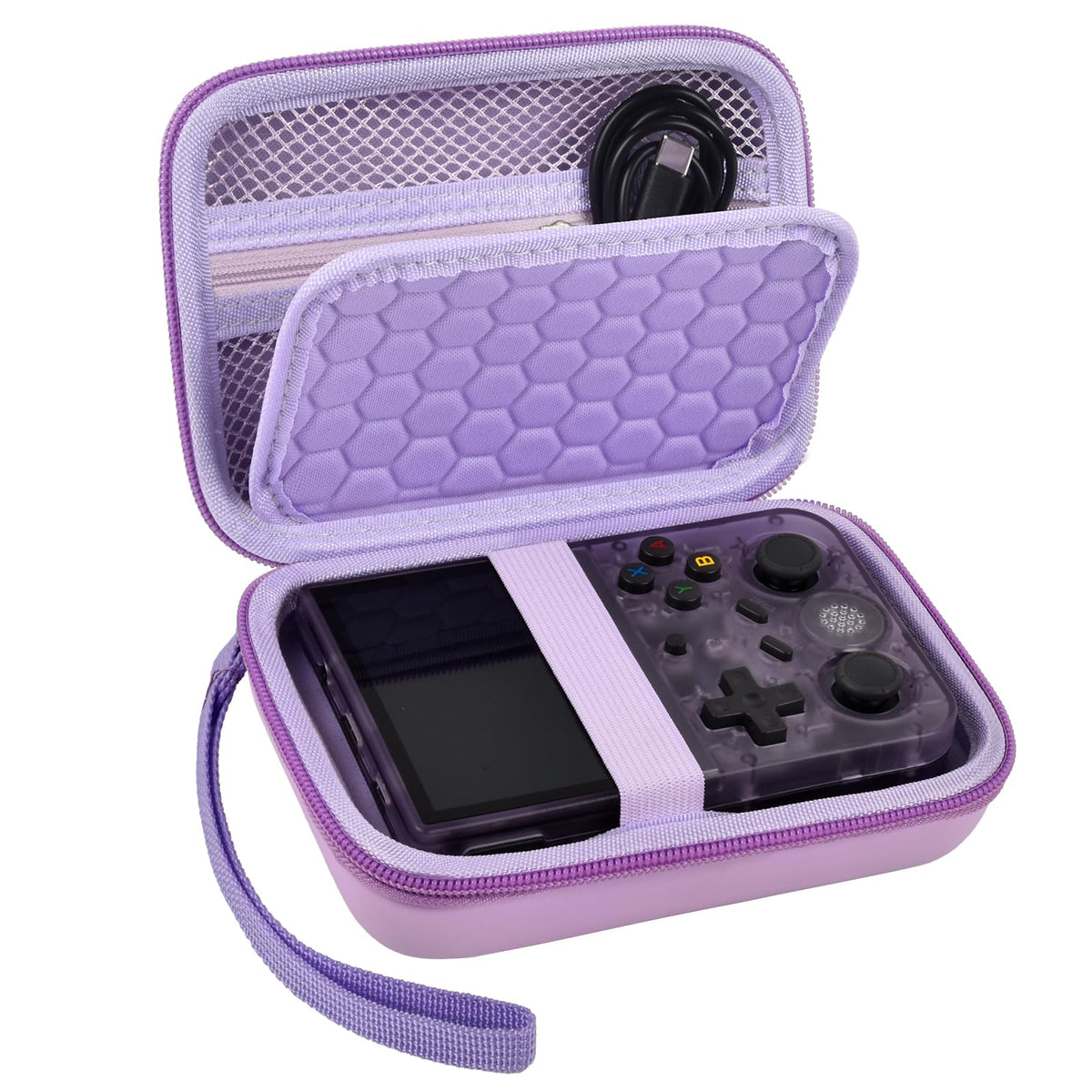 R36S & RG353V Handheld Console Case | ALKOO – Purple / Purple – protective case product view