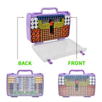 Purple 269-slot battery organizer case double-sided front and back storage layout