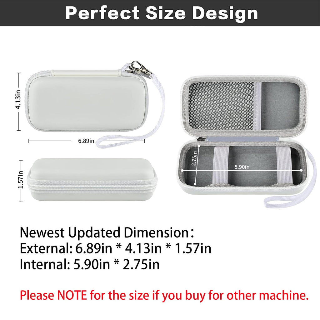 White power bank case dimensions with divided interior and detachable wrist strap