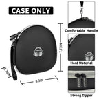 Black hard-shell headphone case dimensions with handle and strong zipper; case only
