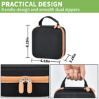 Black and tan NIIMBOT label maker case dimensions with handle and dual zippers