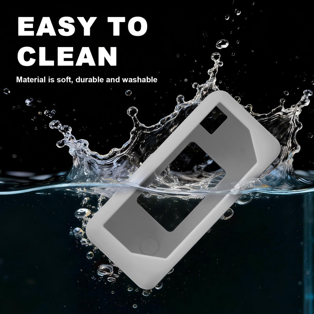 Gray silicone case for Kodak Charmera keychain camera washable, easy-clean design demonstration