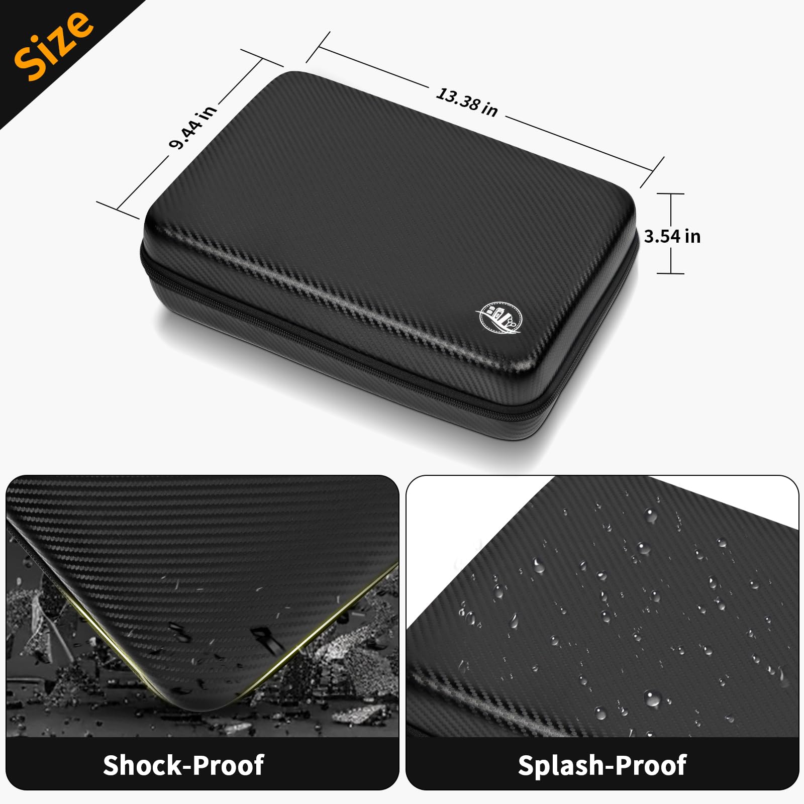Black professional clipper case dimensions with shockproof and splash-resistant protection