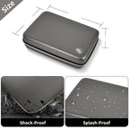 Gray professional clipper case dimensions with shockproof and splash-resistant hard shell