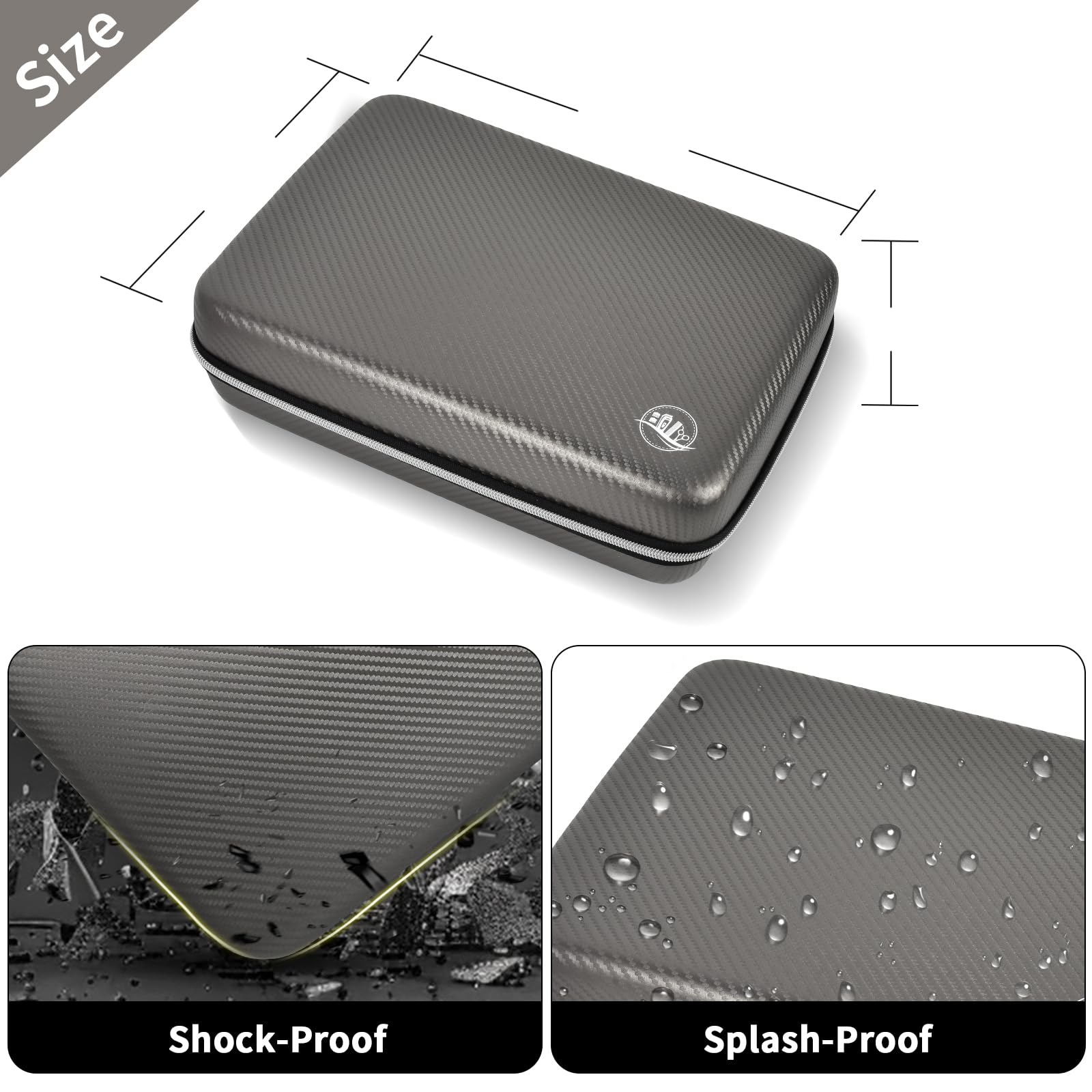 Gray professional clipper case dimensions with shockproof and splash-resistant hard shell