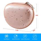 Rose gold headphone case dimensions with water-resistant and scratch-resistant hard shell