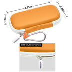 Orange KardiaMobile travel case dimensions with carabiner and durable zipper