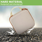 Beige NIIMBOT printer case demonstrating dustproof and shockproof hard-shell protection