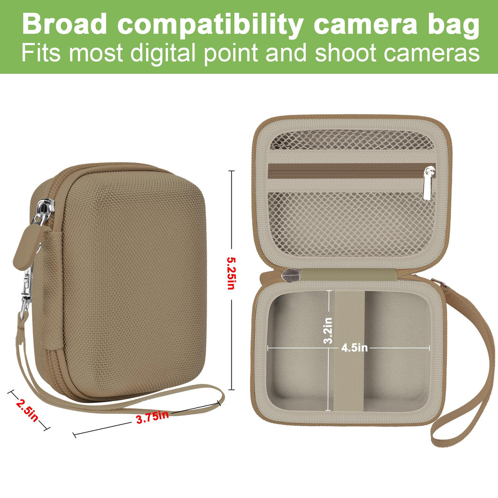 Khaki protective digital camera case compatibility and interior dimensions overview